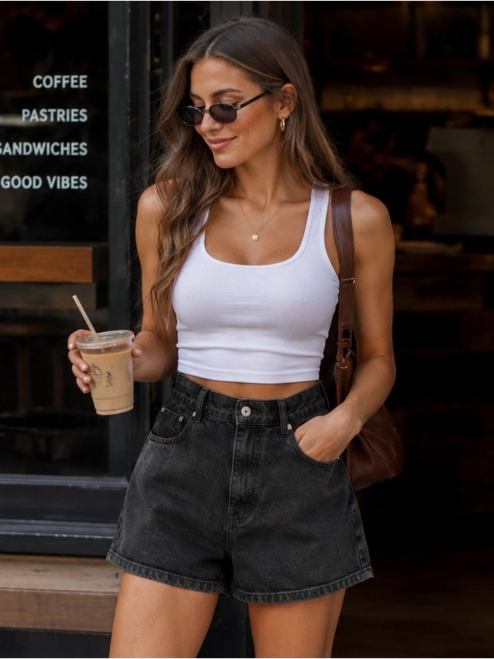 ZARA Black High-Rise Mom Jean Shorts - Size 8